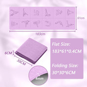 Portable Foldable Yoga Mat – Dual-Sided Non-Slip TPE Exercise Mat for Yoga, Pilates, Kids Nap & Travel (Purple) | Other Colors Available in Store
