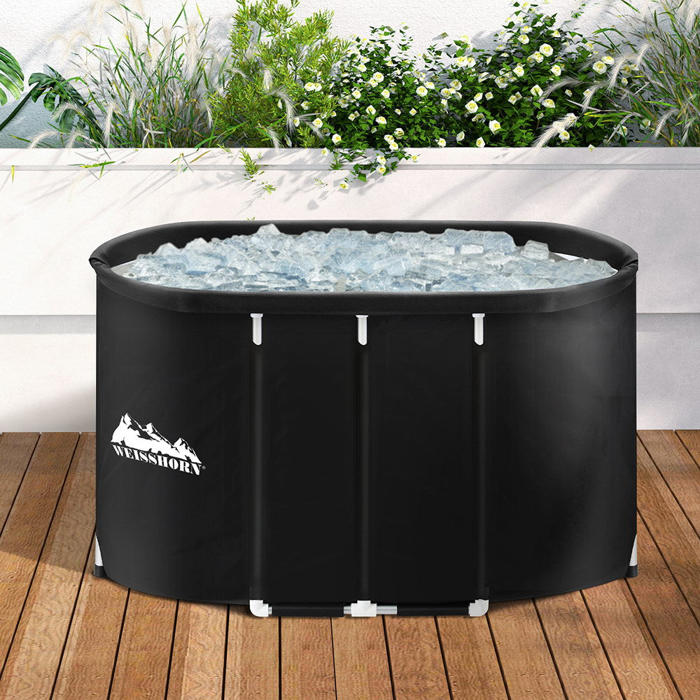Portable Ice Bath Tub 120x70X70CM Inflatable Cold Water Folding Bathtub Spa Massage - Furniture > Bathroom > Bathtubs
