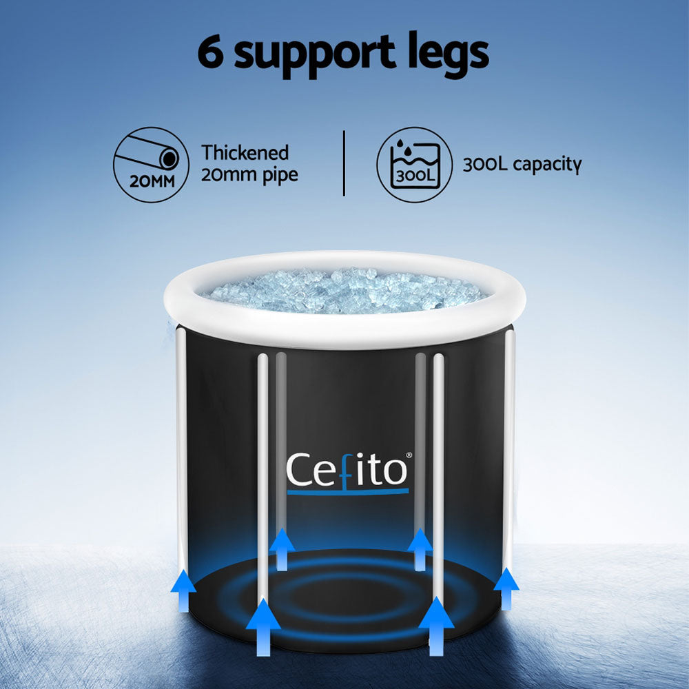 Portable Ice Bath Tub 75X75CM with six support legs and thickened pipe construction