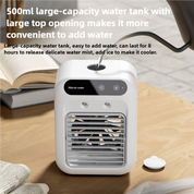 Portable Mini Air Cooler L7 with 500ml Water Tank and Ultrasonic Wellness Humidifier Function