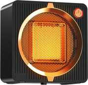Portable Mini Space Heater, 500W PTC Ceramic Fast Heating Desktop Heater with Overheat & Tip-Over Protection, 180° Wide Angle Quiet Personal Heater for Office, Home, Bedroom - Black