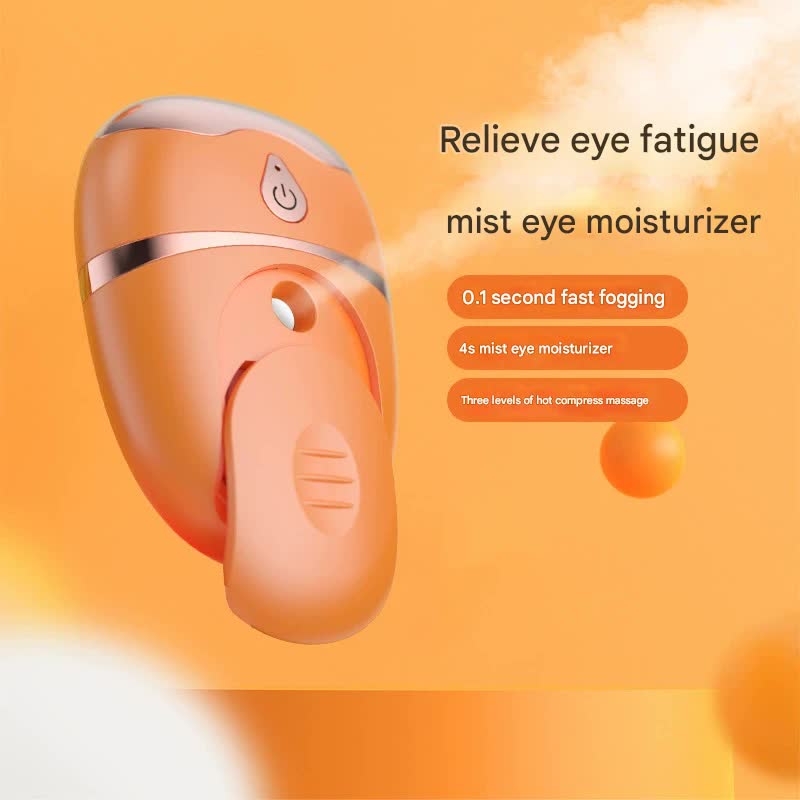 Portable Nano Mist Eye Massager & Humidifier - USB-C, Hot Compress, Wrinkle Reduction & Deep Hydration(orange)