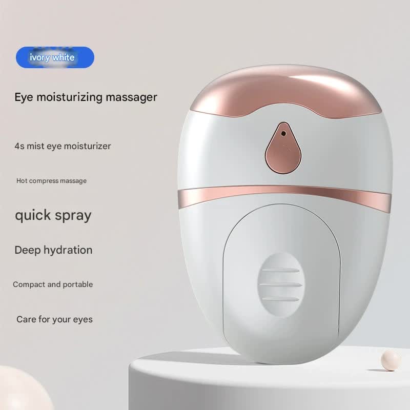 Portable Nano Mist Eye Massager & Ultrasonic Wellness Humidifier - USB-C, Hot Compress, Wrinkle Reduction & Deep Hydration(White)