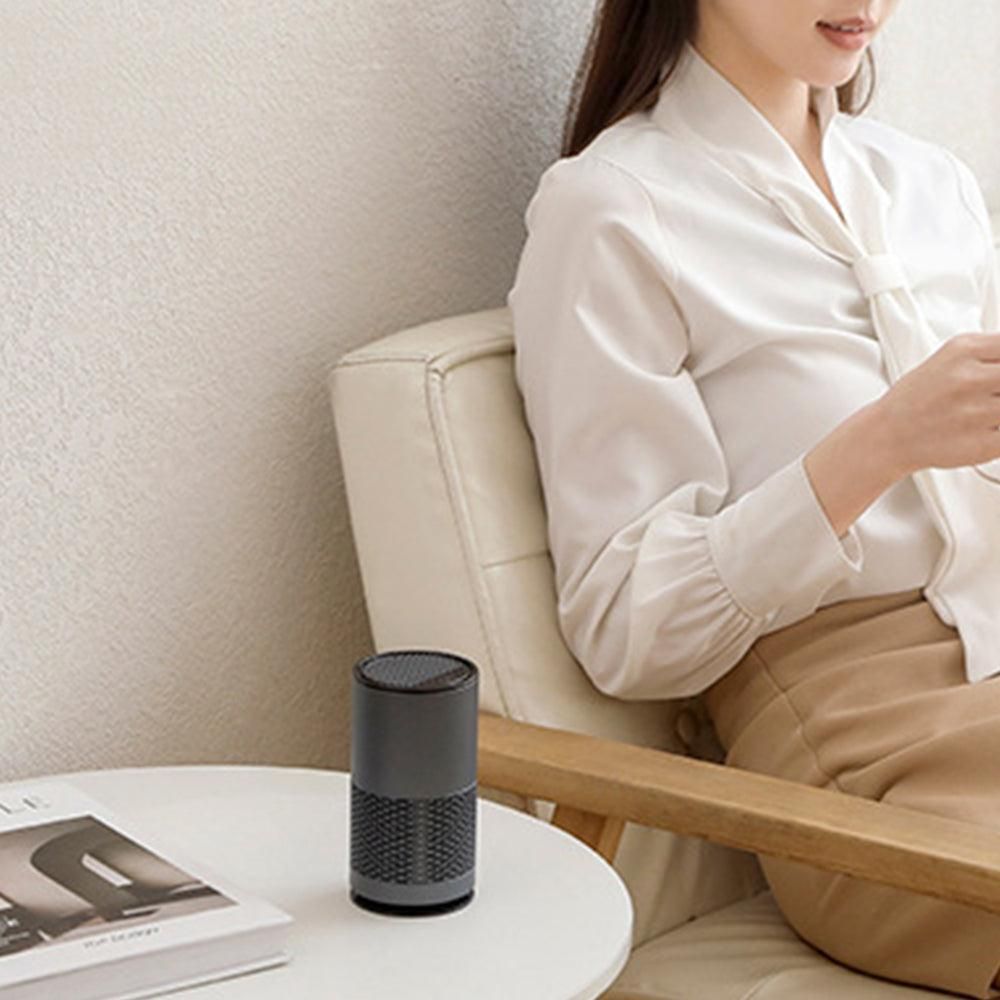 Portable Negative Ion Air Purifier Air Cleaner for Car Home Bedroom Grey