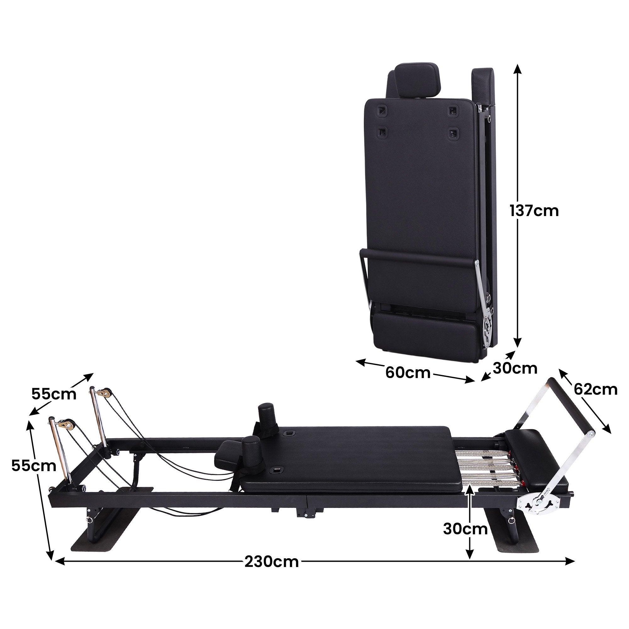 Powertrain Aria Steel Foldable Pilates Board Reformer Multifunctional Core Exercise Set Ab Trainer With Platform Extender Sitting Box Jumpboard And Footbar For Indoor Outdoor Full Body Fitness Home