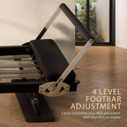 Powertrain Aria Steel Foldable Pilates Board Reformer Multifunctional Core Exercise Set Ab Trainer With Platform Extender Sitting Box Jumpboard And Footbar For Indoor Outdoor Full Body Fitness Home