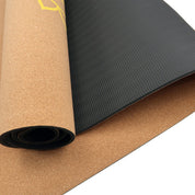 Cork and rubber textured surface Powertrain Cork Yoga Mat for home gym Pilates