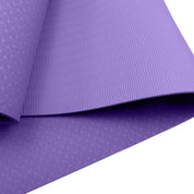 Purple Powertrain Yoga Mat with textured non-slip surface and carry strap for comfort