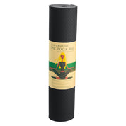 Black Powertrain Eco-friendly Dual Layer 6mm Yoga Mat with meditation pose label