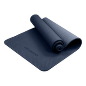 Navy Powertrain Yoga Mat with textured surface, dual layer 6mm for ultimate comfort