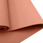 Terracotta Powertrain Yoga Mat with textured ribbing, dual layer 6mm for comfort