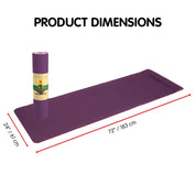 Purple Powertrain Eco-friendly Dual Layer 8mm Yoga Mat with non-slip surface dimensions