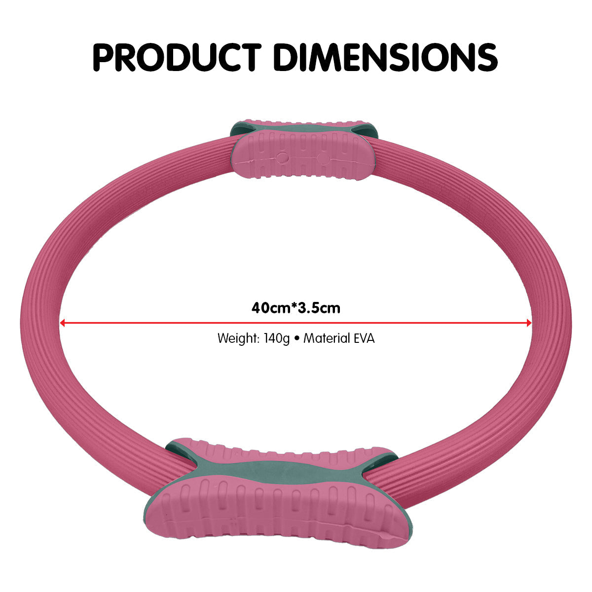 Powertrain Pilates Ring Band Yoga Home Workout Exercise Band Pink - Sports & Fitness > Exercise Gym & Fitness > Yoga &