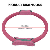 Powertrain Pilates Ring Band Yoga Home Workout Exercise Band Pink - Sports & Fitness > Exercise Gym & Fitness > Yoga &