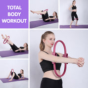 Powertrain Pilates Ring Band Yoga Home Workout Exercise Band Pink - Sports & Fitness > Exercise Gym & Fitness > Yoga &