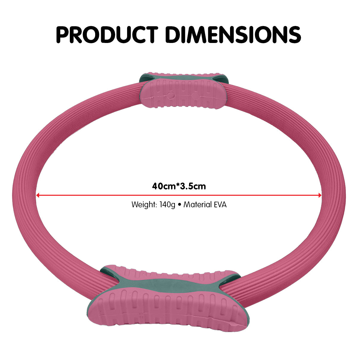 Powertrain Pilates Ring Band Yoga Home Workout Exercise Band Pink - Sports & Fitness > Exercise Gym & Fitness > Yoga &