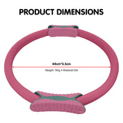 Powertrain Pilates Ring Band Yoga Home Workout Exercise Band Pink - Sports & Fitness > Exercise Gym & Fitness > Yoga &