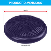 Powertrain Yoga Stability Disc w/ Pump Home Gym Pilate Balance Trainer - Purple - Furniture > Bar Stools & Chairs >