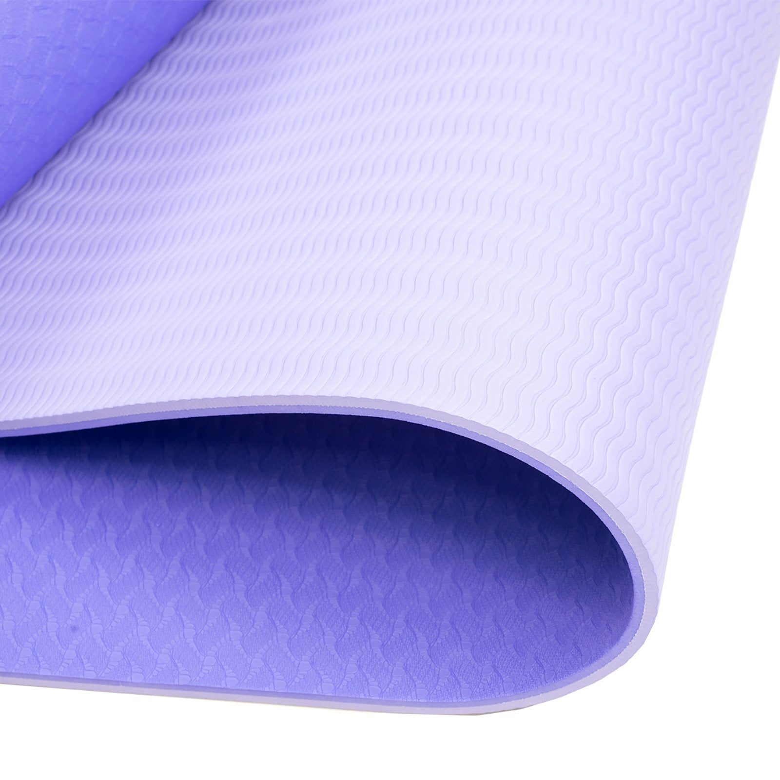 Light Purple Powertrain TPE Pilates Yoga Mat 8mm with textured surface pattern