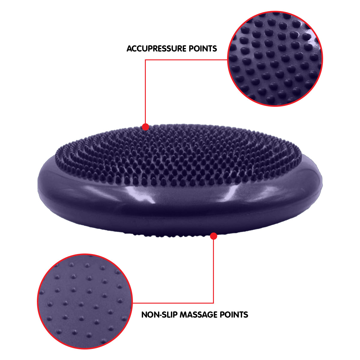 Powertrain Yoga Stability Disc w/ Pump Home Gym Pilate Balance Trainer - Purple - Furniture > Bar Stools & Chairs >