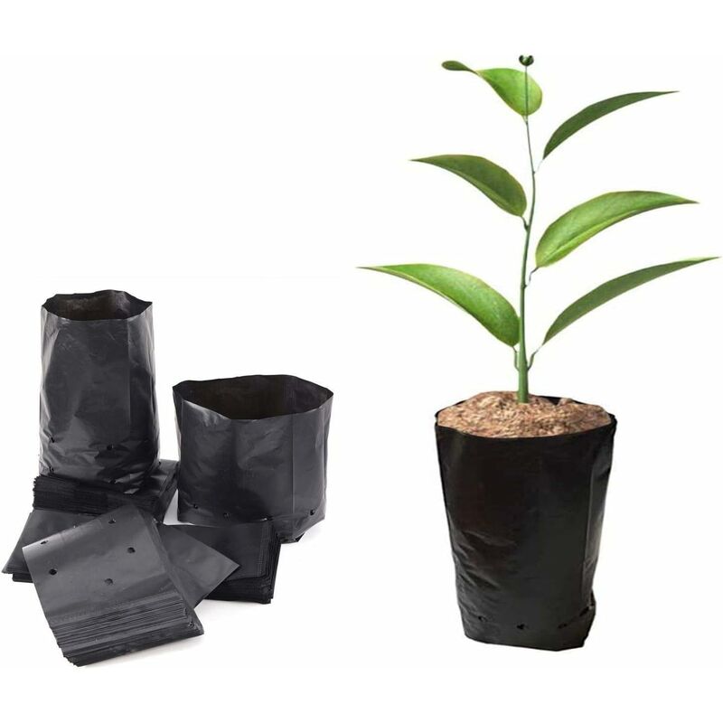 Premium 100 pcs Thickened Plastic Plant Nursery Bags