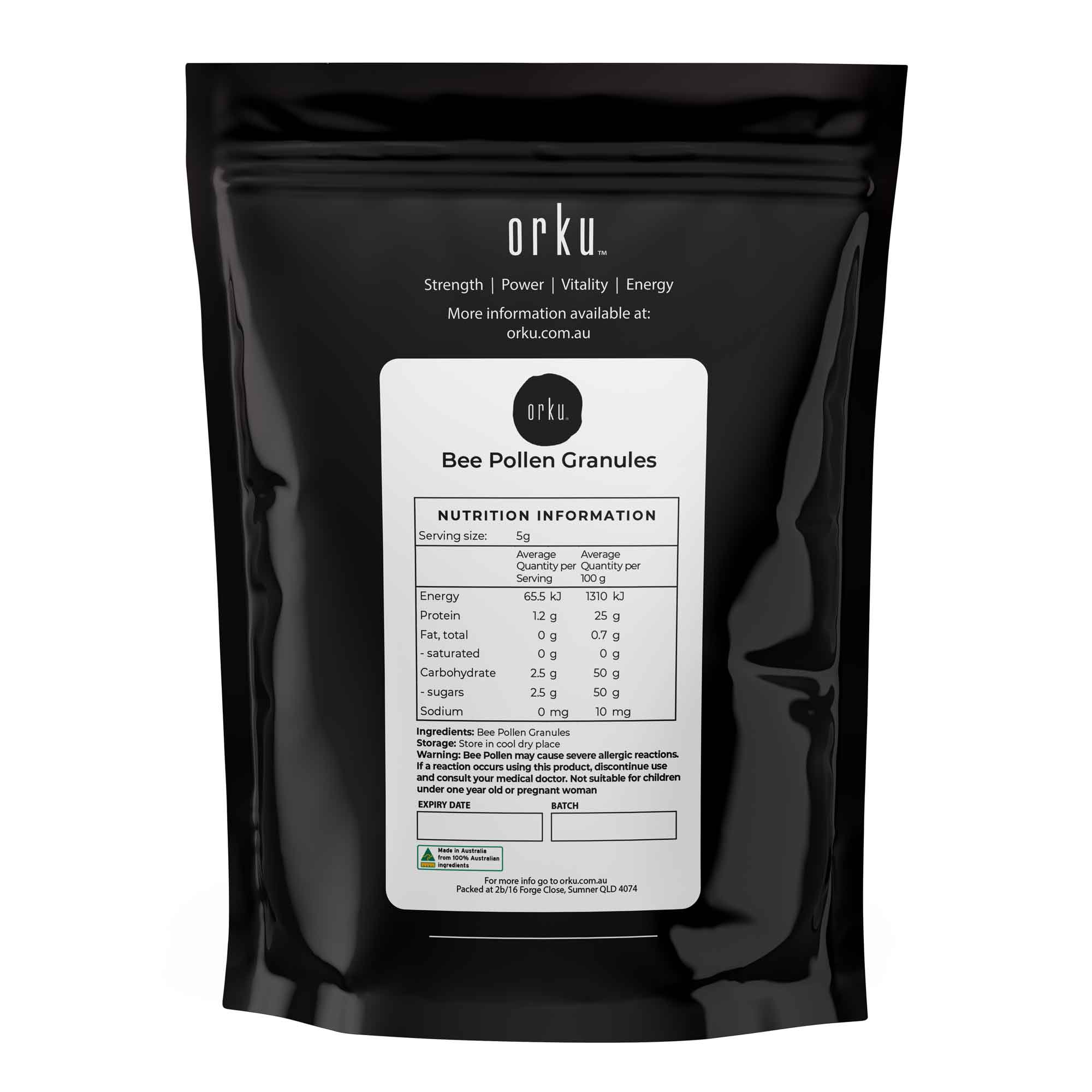 100g Bee Pollen Granules - 100% Australian Pure Raw Supplement - Health & Beauty > Nutrition & Supplements > Vitamins &