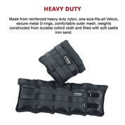 10kg Adjustable Ankle/Wrist Weight Straps - Sports & Fitness > Exercise Gym & Fitness > Free Weights