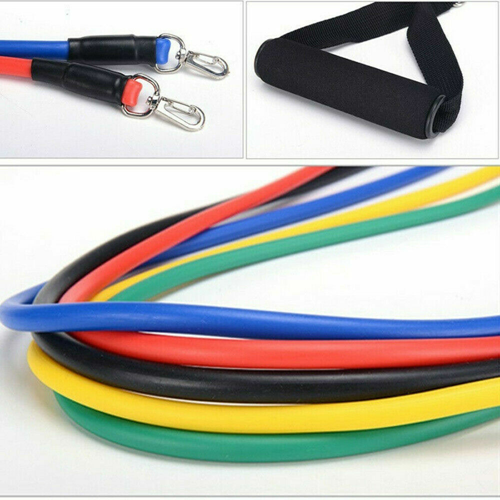 11Pcs/Set Pull Rope Belt Elastic Home Gym Fitness Exercise Resistance Band - Sports & Fitness > Exercise Gym & Fitness