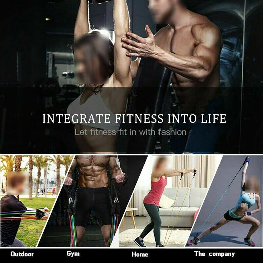 11Pcs/Set Pull Rope Belt Elastic Home Gym Fitness Exercise Resistance Band - Sports & Fitness > Exercise Gym & Fitness