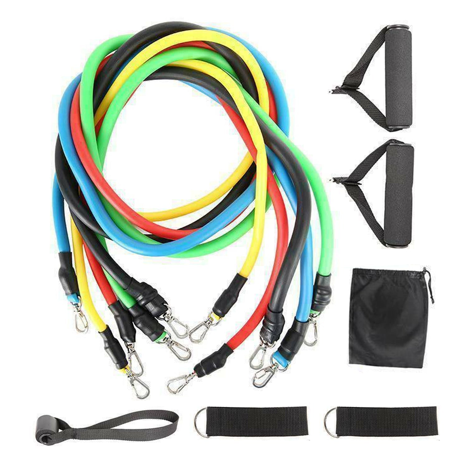 11Pcs/Set Pull Rope Belt Elastic Home Gym Fitness Exercise Resistance Band - Sports & Fitness > Exercise Gym & Fitness