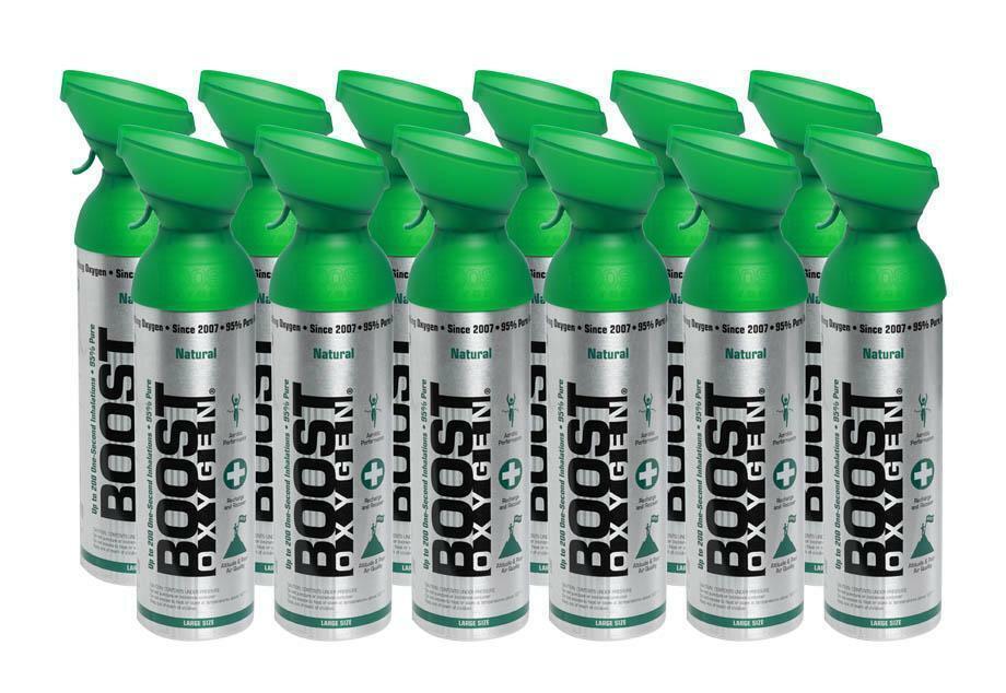 12pk 10 Litres of Boost Pure Oxygen in a Can Supplemental - 200 Breath (Large) - Appliances > Aroma Diffusers &