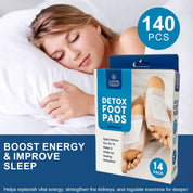 Premium 140 Pcs Cleansing Detox Foot Pads - 100% Natural Herbal Detox Patches (12 × 10 cm)