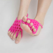 Premium 2 Pairs Pink Toe Separator and Foot Stretching Band - Arch Support, Bunion Corrector, and Foot Massage Tool