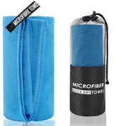 Premium 2-Piece Blue Quick-Dry Microfiber Sports Towel with Travel Case - Compact & Absorbent for Gym, Swimming & Camping