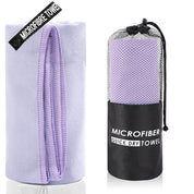 Premium 2-Piece Light Purple Quick-Dry Microfiber Sports Towel with Travel Case - Compact & Absorbent for Gym, Swimming & Camping