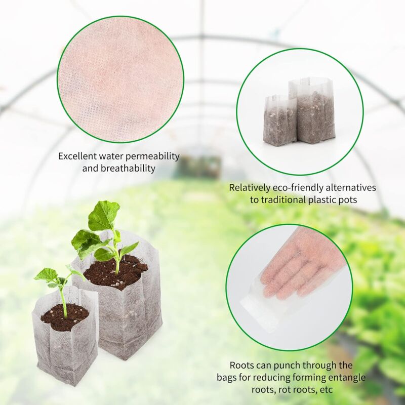 Premium 200 pcs Grow Bags Seedling Grow Bags (14 X 16Cm + 10 X 12Cm)