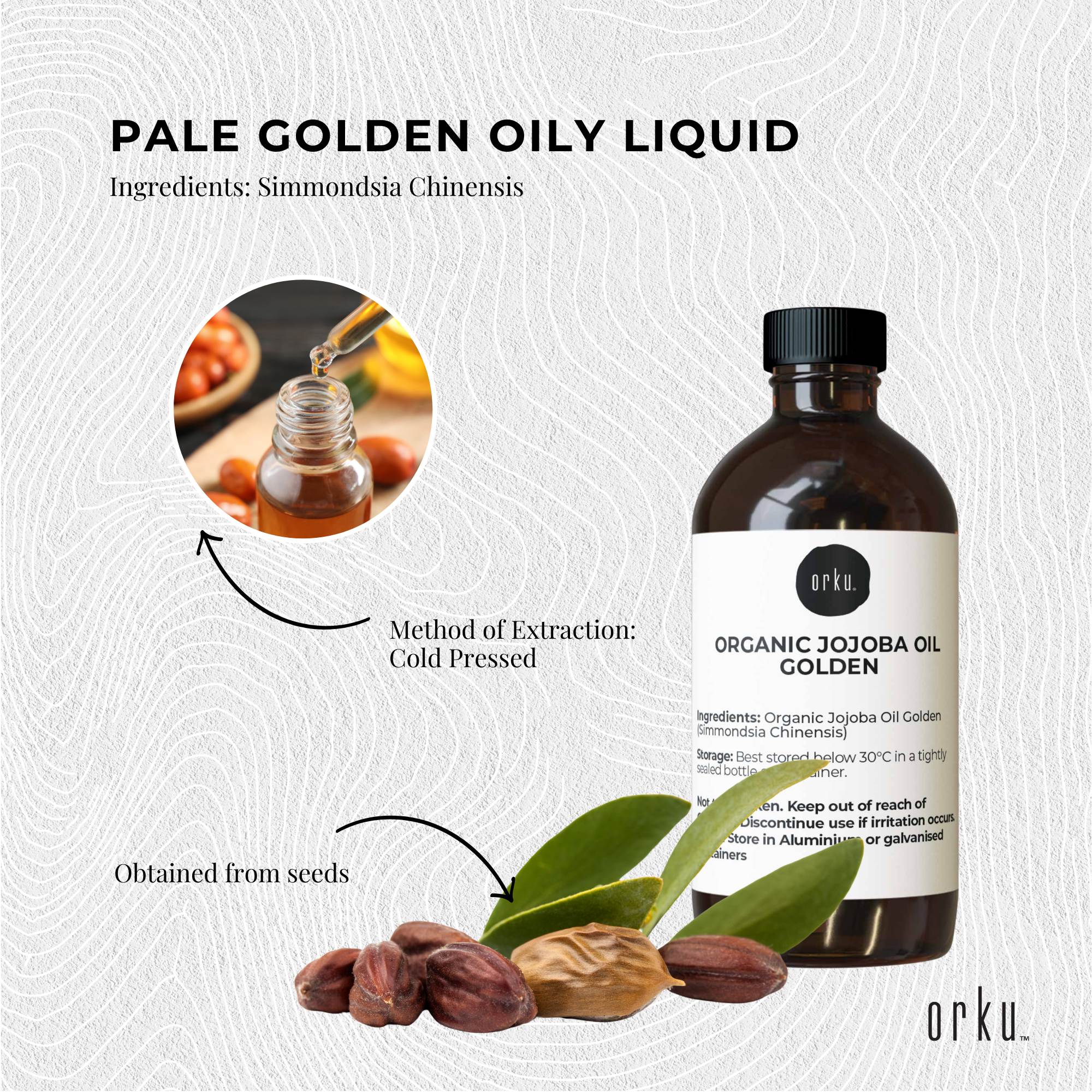 250ml Organic Jojoba Oil - Golden Pure Cold Pressed Seed For Hair Skin Nails - Health & Beauty > Skincare > Facial