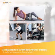 Premium 3x Resistance Exercise Hip Bands Set - Stretch Glute Booty Workout Power Loops