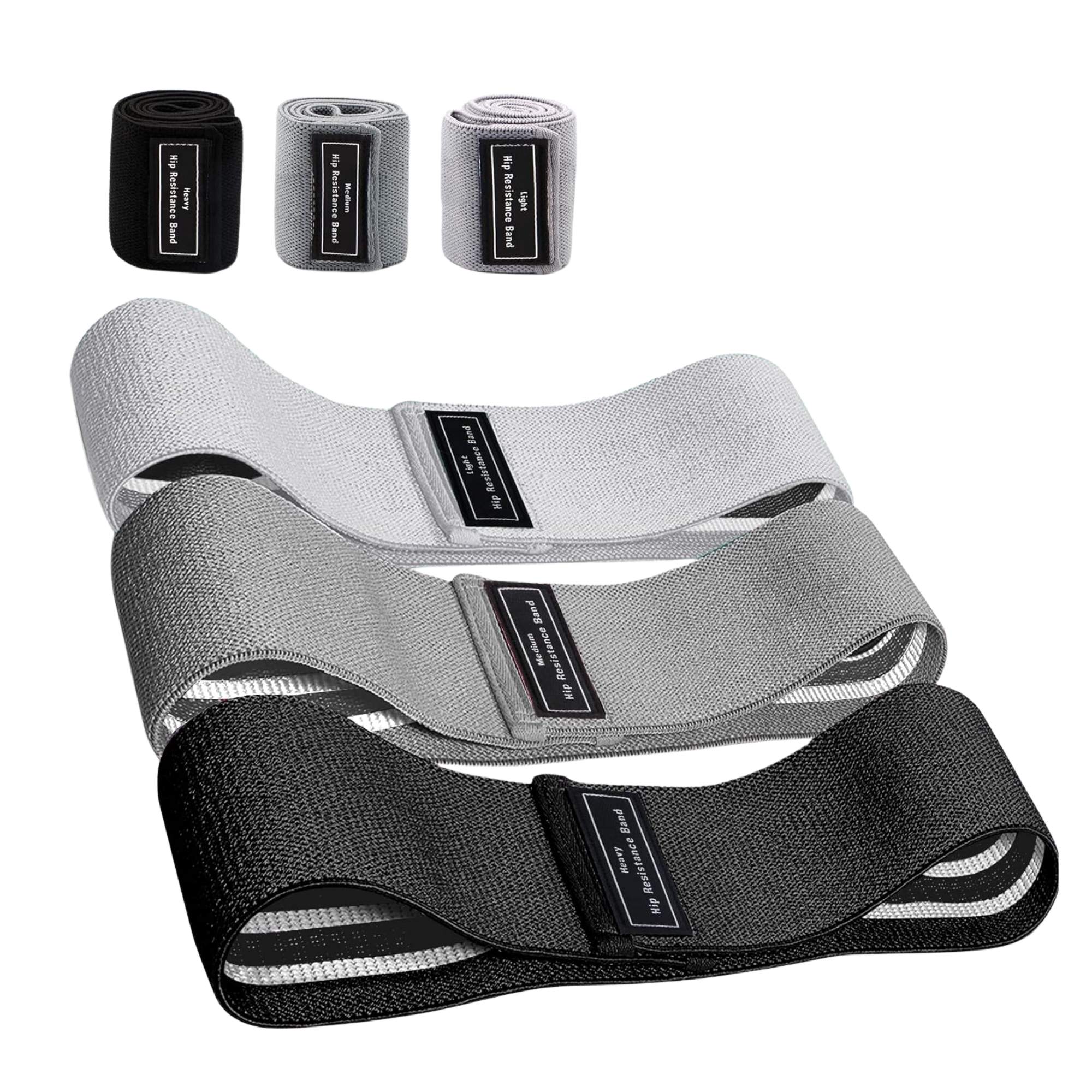 Premium 3x Resistance Exercise Hip Bands Set - Stretch Glute Booty Workout Power Loops