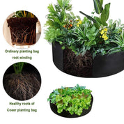 Premium 5x Felt Planting Bag Round Vegetable Garden Flower Seedling Grow Bags for Plants - Green-70*30cm