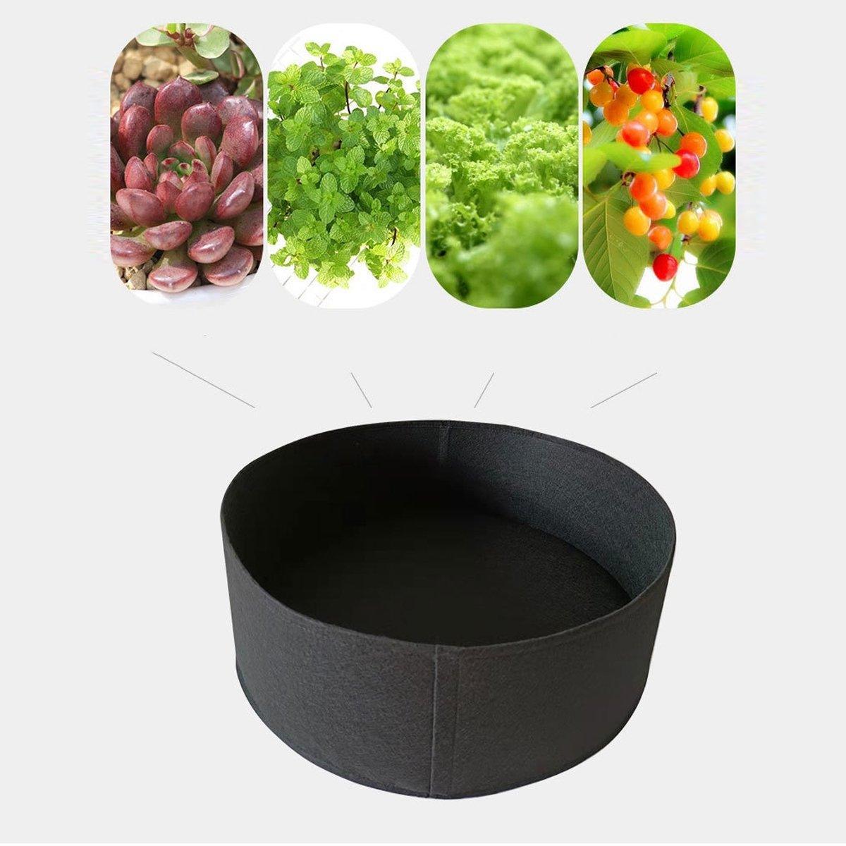 Premium 5x Felt Planting Bag Round Vegetable Garden Flower Seedling Grow Bags for Plants - Green-70*30cm