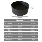 Premium 5x Felt Planting Bag Round Vegetable Garden Flower Seedling Grow Bags for Plants - Black-90*30cm