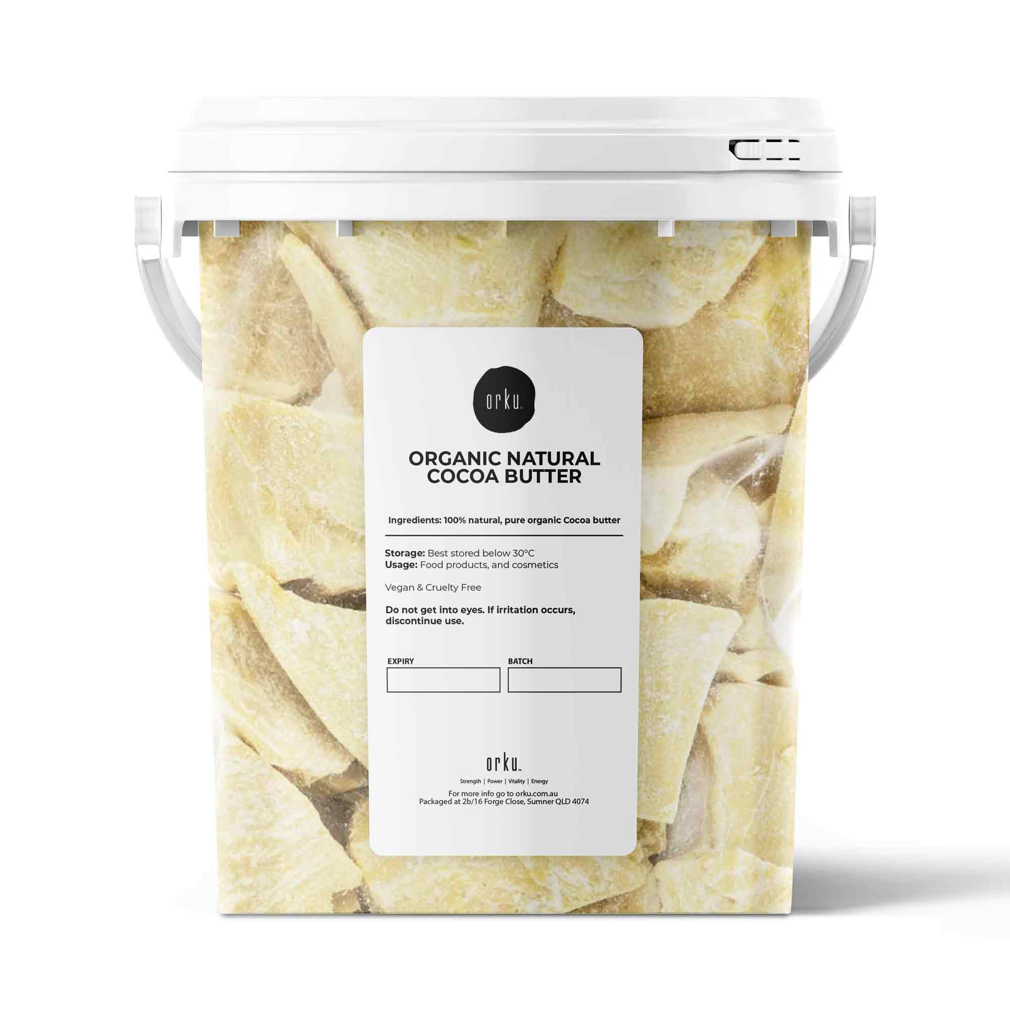 600g Organic Cocoa Butter Tub - Raw Natural Food Grade Chunks Skin DIY Cream - Health & Beauty > Skincare > Facial