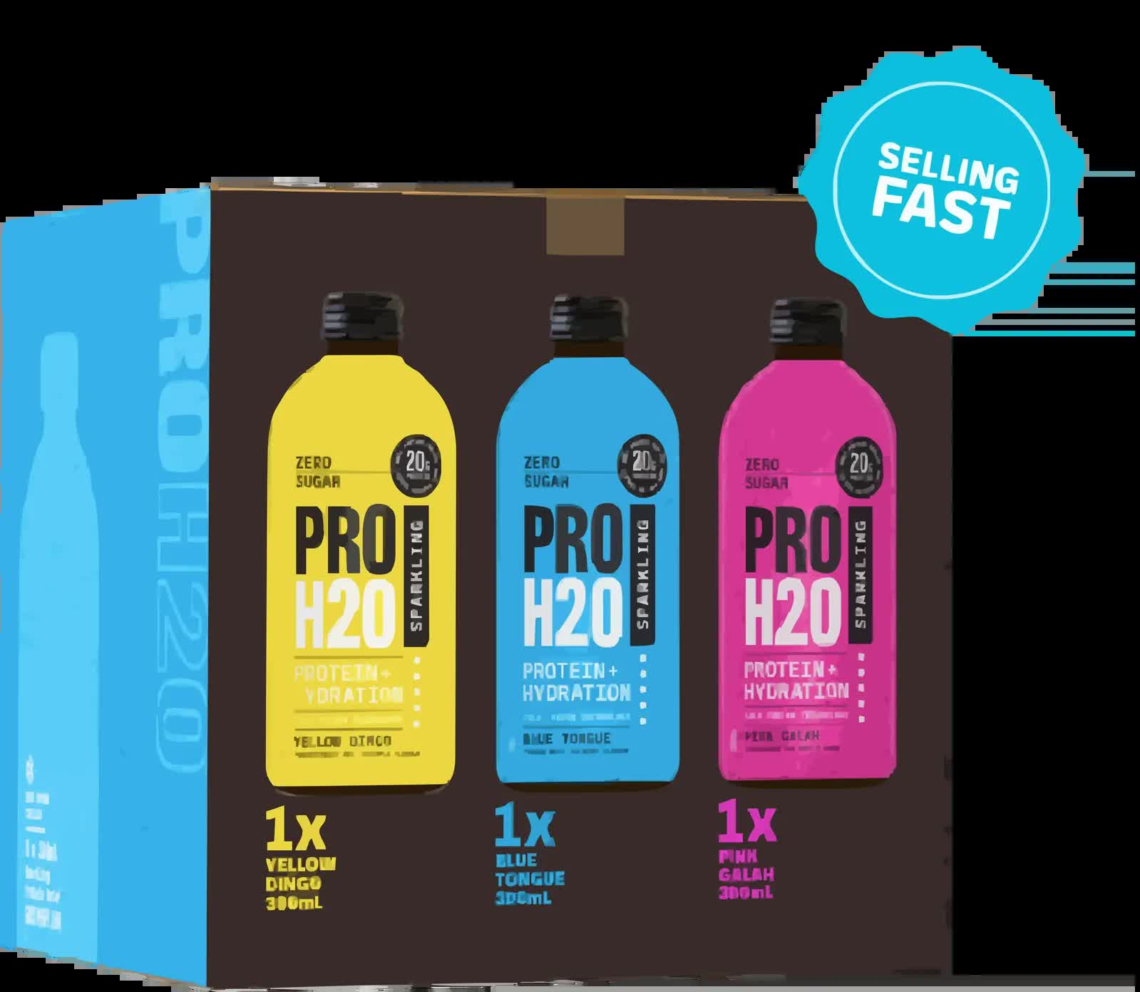 Premium 6x PRO H20 Sparkling 20g Protein Hydration Drink Zero Sugar Hydrate Mix Pack
