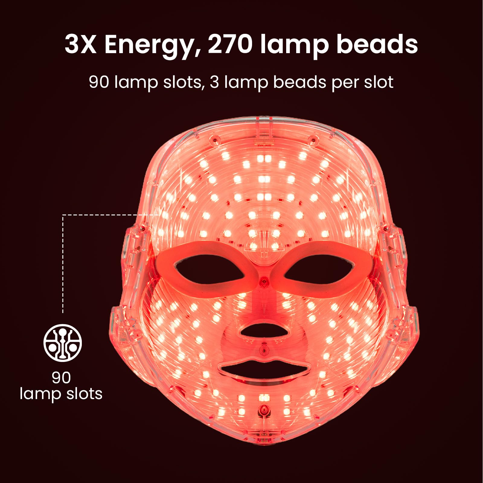 Premium 7-Color Facial Light Mask for Home Skincare - Rechargeable LED Beauty Device with 270 LEDs, One-Touch Control & Auto-Timer (White with Rose Gold Trim) | Other Colors Available in Store
