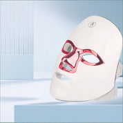 Premium 7-Color Facial Light Mask for Home Skincare - Rechargeable LED Beauty Device with 270 LEDs, One-Touch Control & Auto-Timer (White with Rose Gold Trim) | Other Colors Available in Store