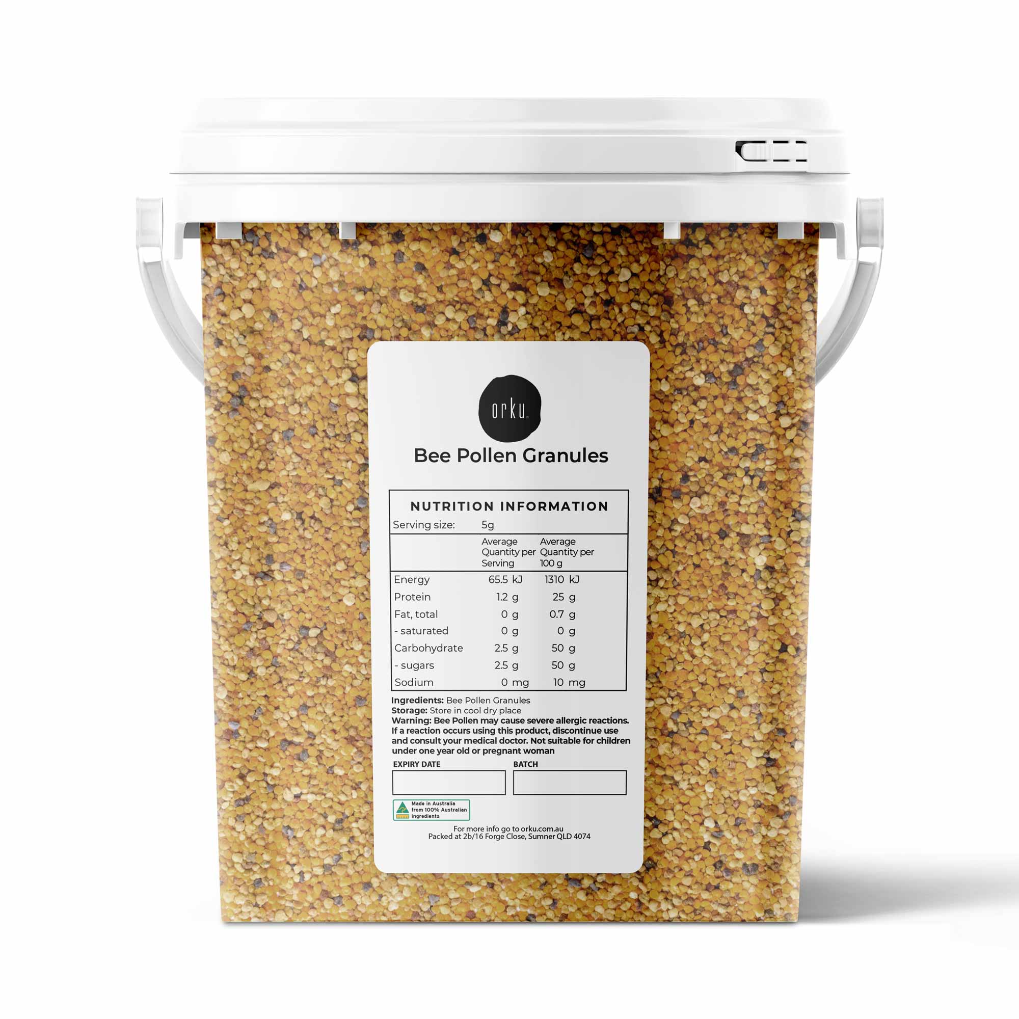 800g Bee Pollen Granules Tub Bucket - 100% Australian Pure Raw Supplement - Health & Beauty > Nutrition & Supplements >