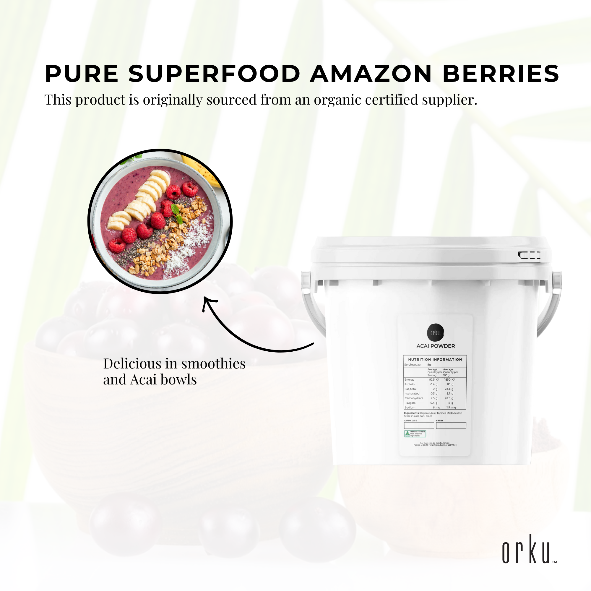 Organic Acai Powder 2.5Kg - Health & Beauty > Nutrition & Supplements > Vitamins & Supplements