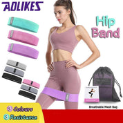 Premium Aolikes Set 3 Resistance Booty Bands Hip Circle Loop Bands Workout Exercise - Set of 3 (Light Grey,Grey,Black) with Bag