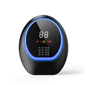 Black Rechargeable Ozone & UV-C Air Purifier with Remote - Portable Odor Eliminator for Home Pets & Closets